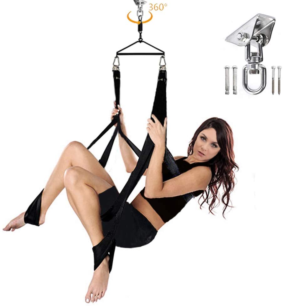 Sex Swing, 360 Degree Spinning Sex Swing Dual Hook Sling Adult Games A –  MISSTU